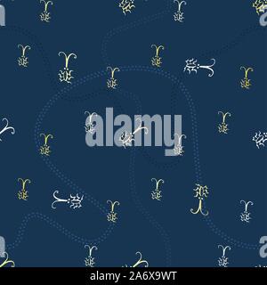 Seamless pattern with bugs and traces Stock Vector