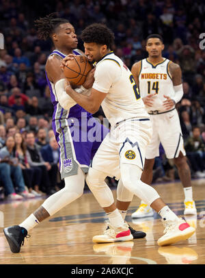 Denver Nuggets forward Jamal Murray (27) shoots in front of Oklahoma ...