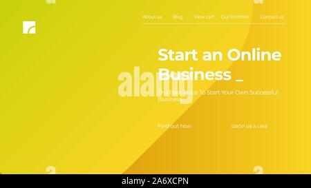 Abstract Vector Colorful Gradient Landing Page Template Stock Vector