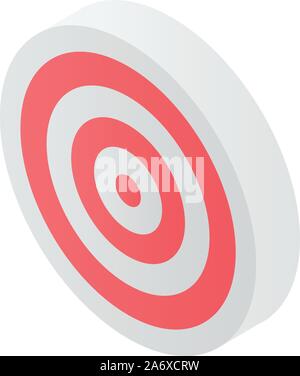 Wood red target icon, isometric style Stock Vector