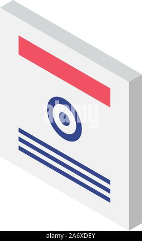 Info banner icon, isometric style Stock Vector