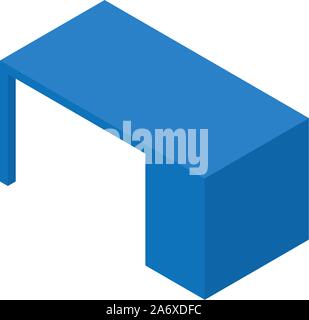 Blue desktop icon, isometric style Stock Vector
