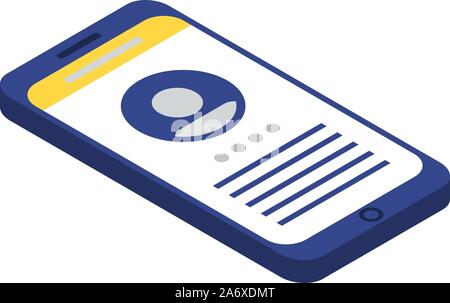 Rate smartphone icon, isometric style Stock Vector