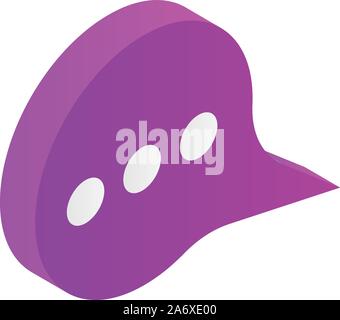 Pink chat icon, isometric style Stock Vector