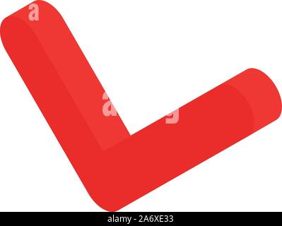 Red approved sign icon, isometric style Stock Vector