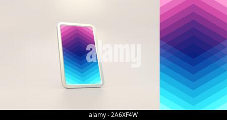 Abstract geometrical background with trendy gradients. 3d vector illustration for mobile phone cover and screen. Stock Vector