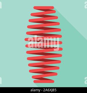 Red coil icon. Flat illustration of red coil vector icon for web design Stock Vector