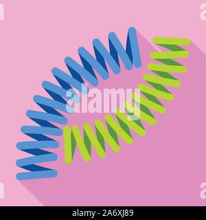 Colorful spring cable icon. Flat illustration of colorful spring cable vector icon for web design Stock Vector