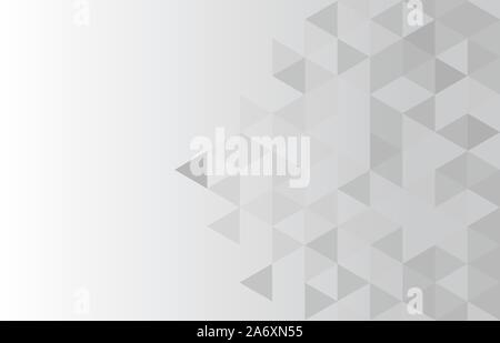White and gray gradient background. Geometric style. Mesh of triangles. Mosaic template for your design. Vector illustration. Stock Vector