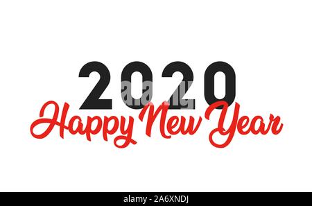 Happy New Year 2020 logo text design. Brochure design template, card, banner. Vector illustration Stock Vector
