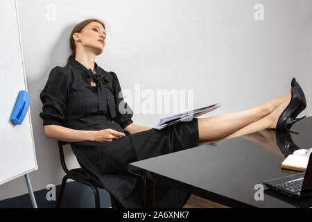 portrait of a tired female teacher Stock Photo