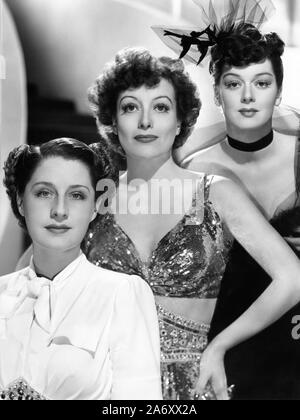 NORMA SHEARER JOAN CRAWFORD and ROSALIND RUSSELL Portrait by Laszlo WILLINGER publicity for THE WOMEN 1939 director GEORGE CUKOR play by Clare Boothe Luce Metro Goldwyn Mayer Stock Photo