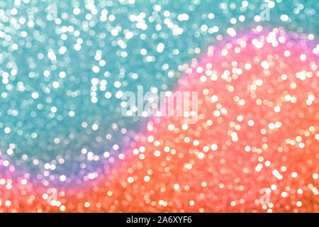 Sparkling trend coral and blue abstract background. Stock Photo