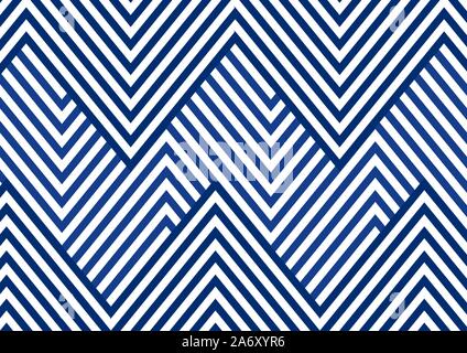 Abstract blue striped line serrated pattern on white background and texture. Geometric triangle overlapping minimal style. Vector illustration Stock Vector