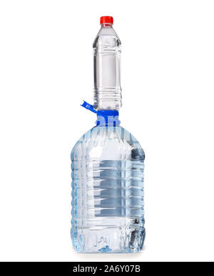 two plastic water bottles Stock Photo
