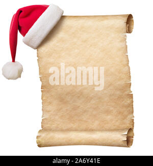 Christmas letter to santa paper scroll on parchment and white ...