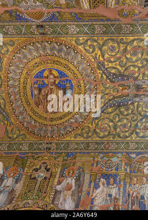 The beautiful mosaics inside the destroyed Kaiser Wilhelm Gedächtniskirche church, Berlin, Germany Stock Photo