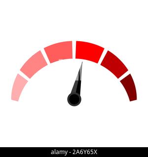 Red indicate credit score, high and low. Rating score high credit meter, indicator measurement. Vector illustration Stock Vector