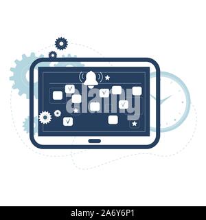 Business monthly plan, appointment and event. Deadline calendar week, timetable schedule, vector illustration organization daily strategy Stock Vector
