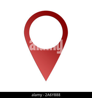 Illustration of map point icon, map pin sign Stock Photo