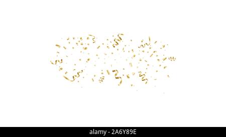 Golden curved confetti isolated on transparent background. Confetti burst. Festive vector illustration Stock Vector