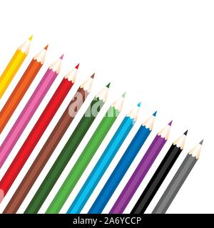 Color pencils set. Education vector illustration Stock Vector