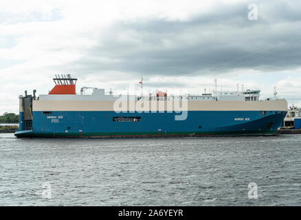 The Car Transporter Ship Nordic Ace Berthed on the River Tyne at South Shields Tyne and Wear England United Kingdom UK Stock Photo