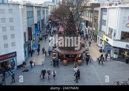 Broadmead during Christmas shopping period, Bristol, UK Stock Photo