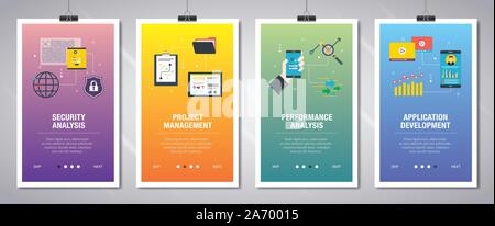 Performance management banner website icon vector illustration concept ...