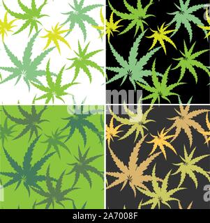 Modern marijuana, great design for any purposes. Abstract marijuana for wallpaper design. Summer seamless pattern design Stock Vector