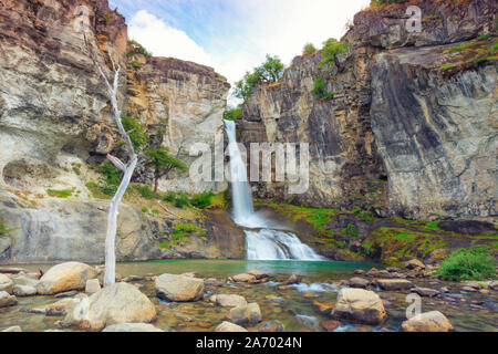 Argentina, Patagonia, El Chalten, Los Glaciares National Park, Chorillo del Salto waterfall Stock Photo