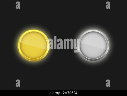 Golden and silver badges Stock Vector