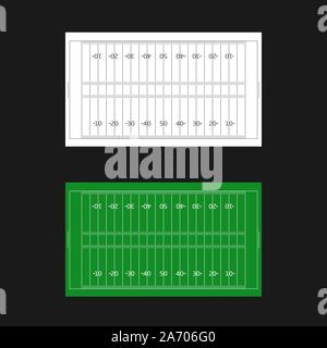 American Football field templates Stock Vector
