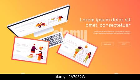 Creative workplace - modern vector colorful web banner Stock Vector