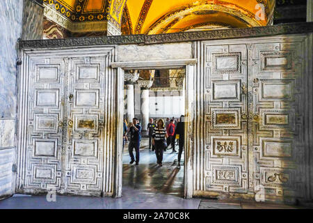 Inside famous Hagia Sophia Cathedral in Istanbul (Constantinople), Turkey. Stock Photo