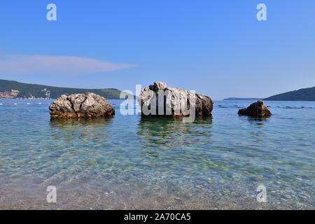 Central city beach in Herceg Novi, Montenegro Stock Photo