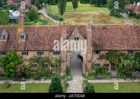 Beautiful flowers, trees and plants and garden landscaping in Sissinghurst Caslte Gardens Stock Photo