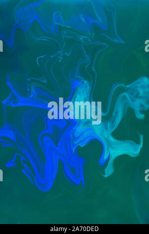 Marine color background with liquid ink diffusion Stock Photo