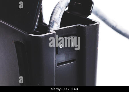mini car air compressor on white background in studio Stock Photo