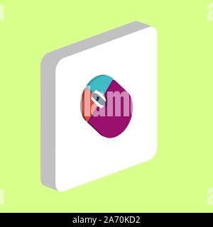 PC Mouse Simple vector icon. Illustration symbol design template for web mobile UI element. Perfect color isometric pictogram on 3d white square. PC M Stock Vector