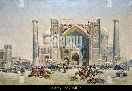 Gigo Gabashvili: Bazaar in Samarkand (1920) Stock Photo