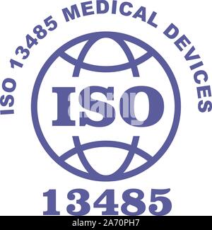 ISO 13485 standard certificate badge - medical devices Stock Vector ...
