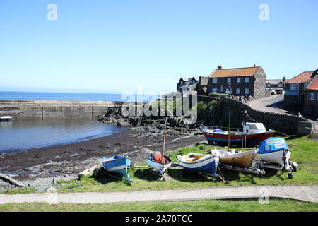 Craster is a small fishing village on the Northumberland coast of England Stock Photo