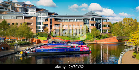 Redeveloped from Point North office space, The Landmark at Waterfront, Brierley Hill. Canalside city living in the Midlands' historic Black Country. Stock Photo