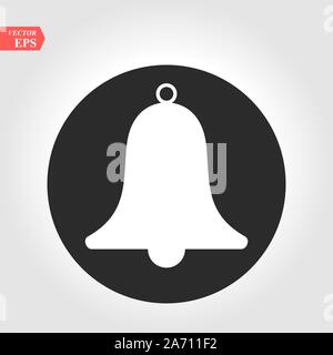 Notification bell icon for incoming inbox message. Bell for alarm clock and smartphone application alert icon. Bell Icon in trendy flat style isolated Stock Vector