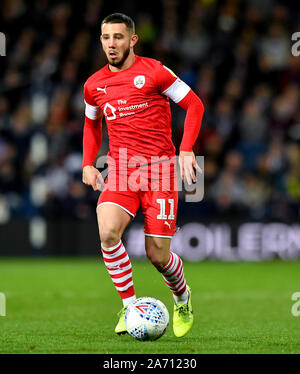 Barnsley's Conor Chaplin in action during the Sky Bet Championship match at The Hawthorns, West Bromwich. Stock Photo