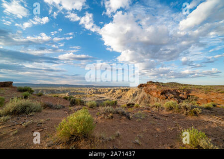 Image from the 'badlands' area known as Skull Creek Rim, Red Desert, Sweetwater County, Wyoming, USA. Stock Photo