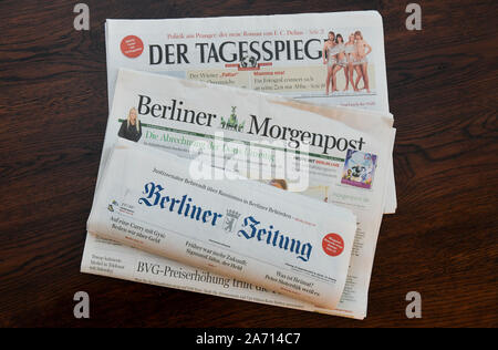 Berliner Zeitungen 'Der Tagesspiegel, 'Berliner Morgenpost und 'Berliner Zeitung' Stock Photo
