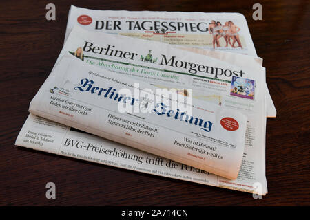 Berliner Zeitungen 'Der Tagesspiegel, 'Berliner Morgenpost und 'Berliner Zeitung' Stock Photo