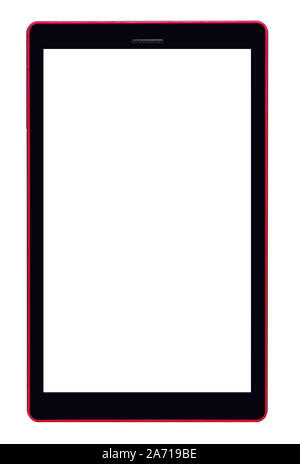 Red tablet computer mockups with blank screens. Responsive screens to display your mobile web site design Stock Photo